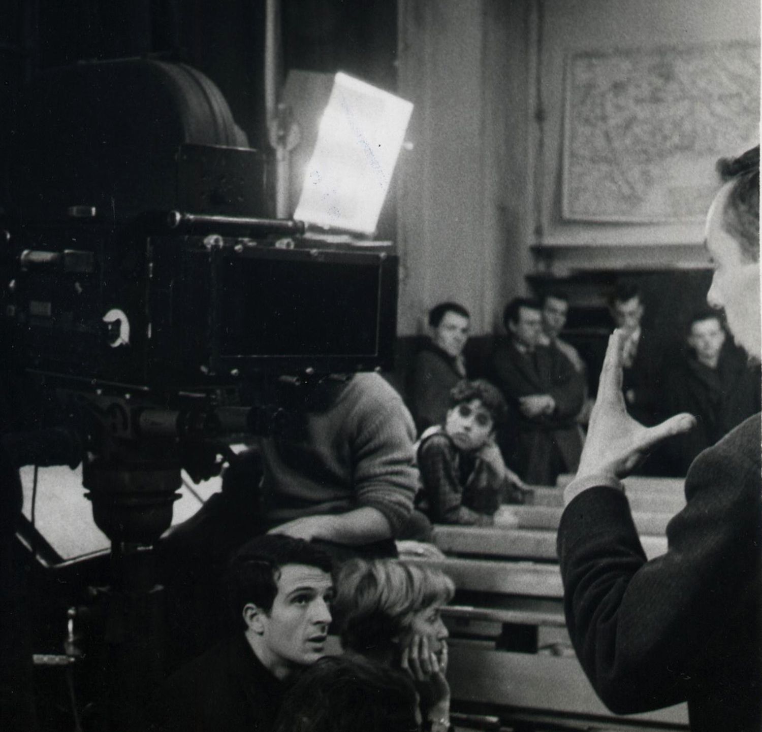 Philippe de Broca et François Truffaut sur le tournages du film Les 400 coups