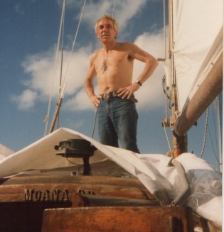 Philippe de Broca sur son bateau le Moana