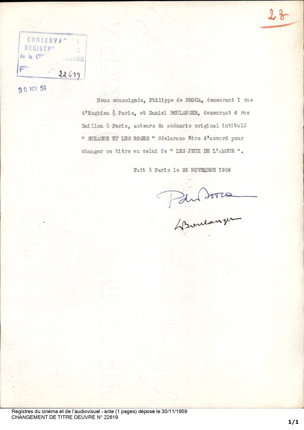 Les Jeux de l'amour RCA 2